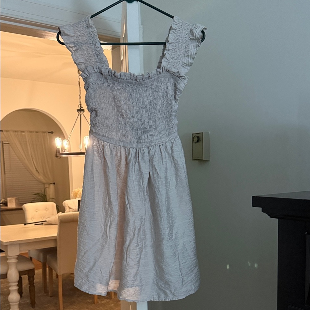 Express White Ruffled Strap Sundress